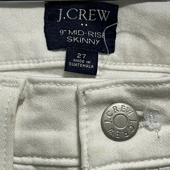 NWOT J.Crew White 9 inch mid rise skinny jeans size 27 - Picture 3 of 4